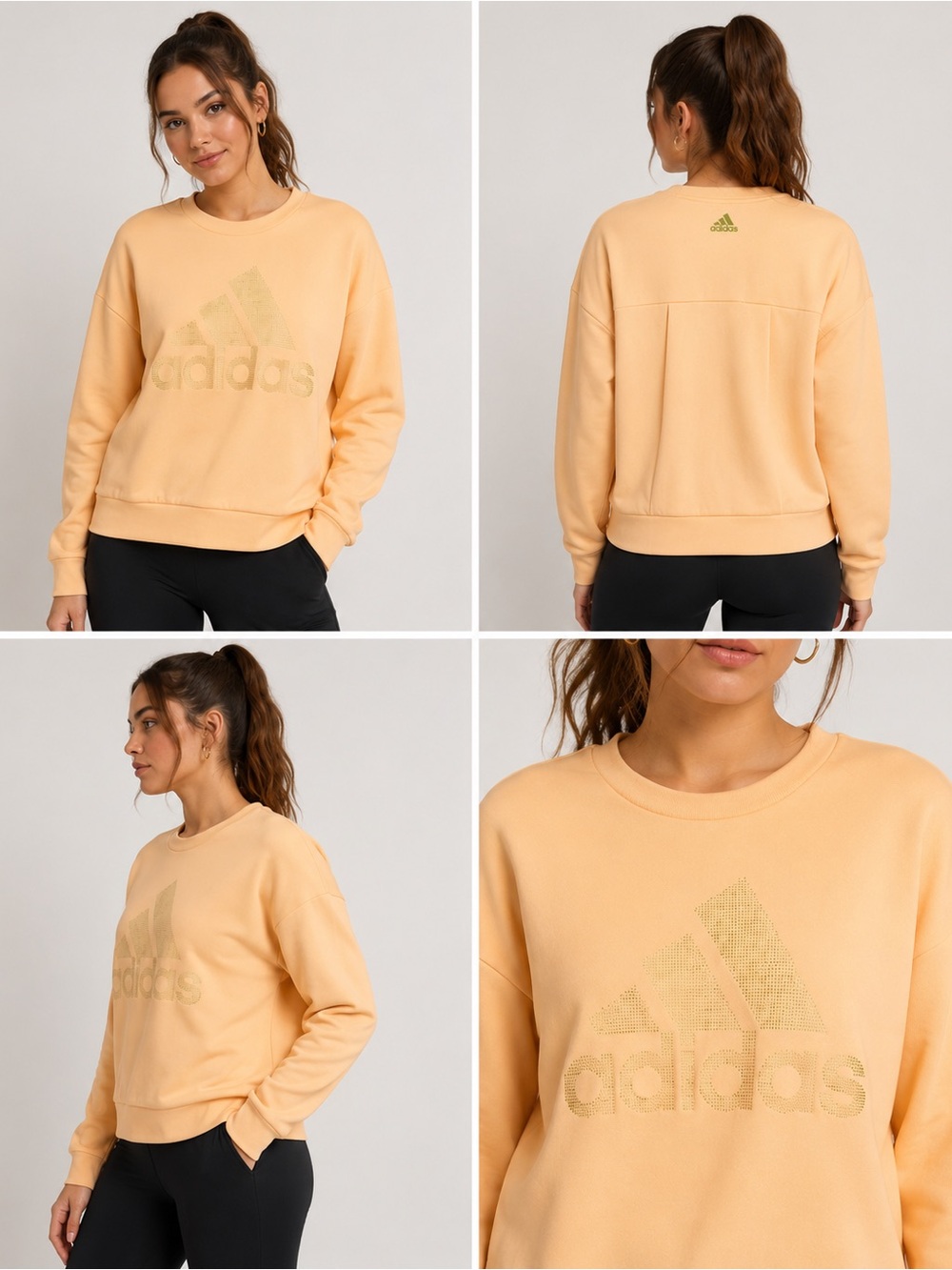 Adidas Women’s Crewneck Sweatshirt Medium Peach Pullover Logo Casual